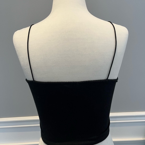 Garage tank top black size S think straps 57% cotton 38% rayon 5% spandex - Picture 2 of 6